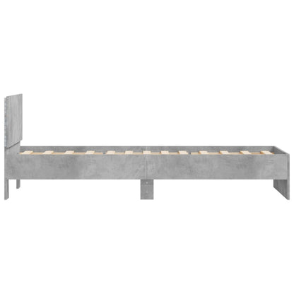 Bed Frame without Mattress with LED Concrete Grey 90x200 cm
