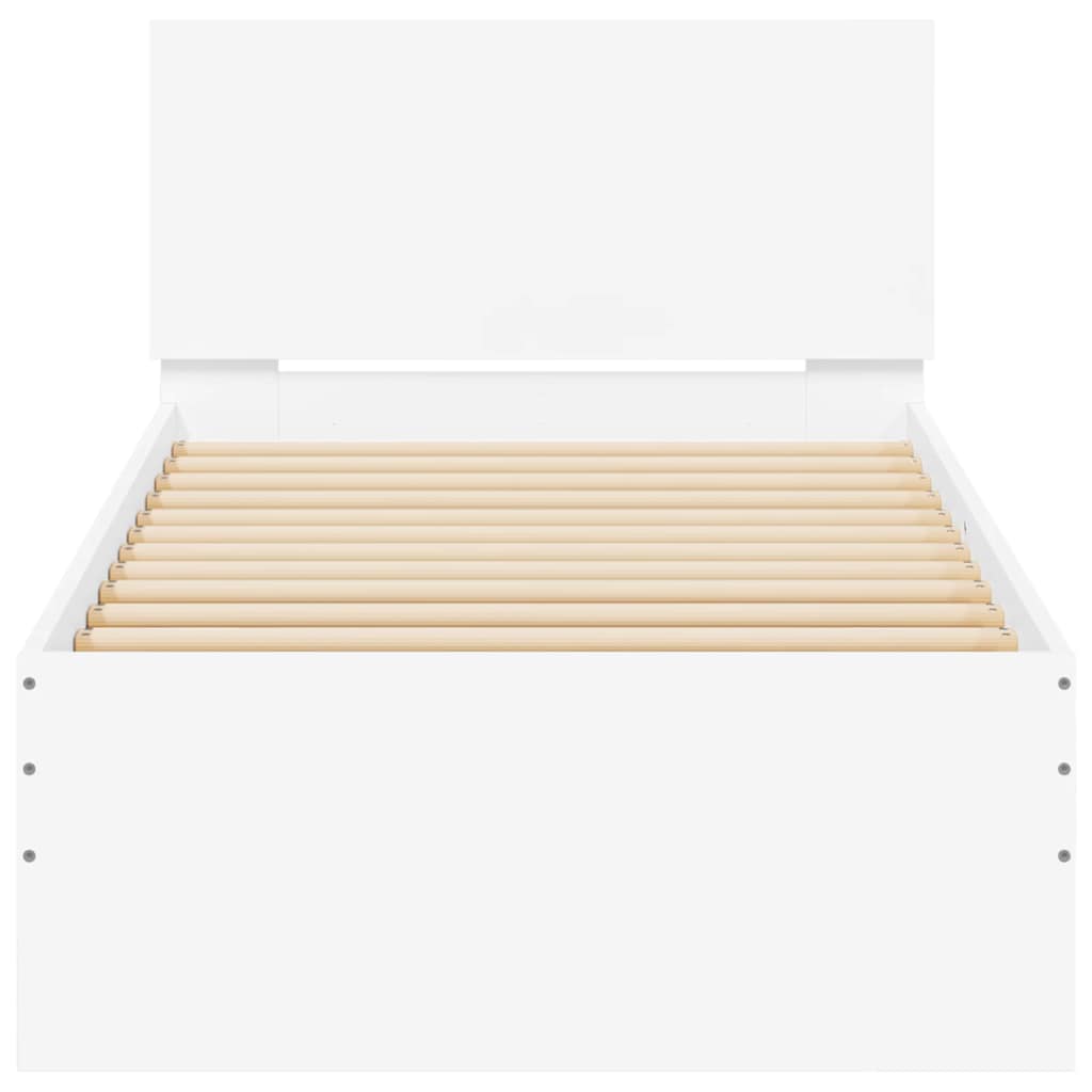 Bed Frame without Mattress with LED Lights White 90x190 cm Single
