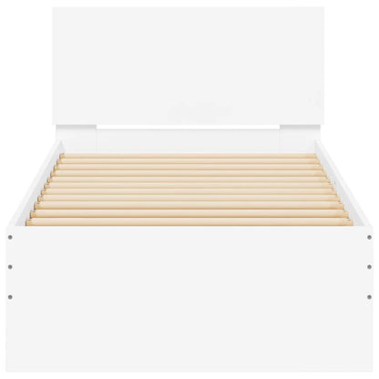 Bed Frame without Mattress with LED Lights White 90x190 cm Single