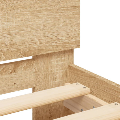 Bed Frame without Mattress with LED Lights Sonoma Oak 90x190 cm Single