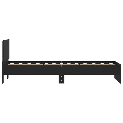 Bed Frame without Mattress with LED Lights Black 75x190 cm