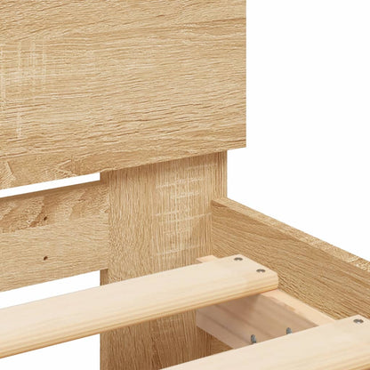 Bed Frame without Mattress with LED Lights Sonoma Oak 75x190 cm