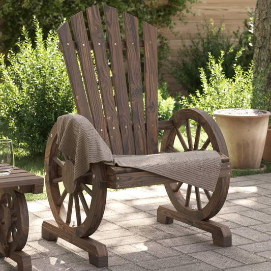 Garden Adirondack Chair | Burnt Wood | Solid Fir Wood | Standard