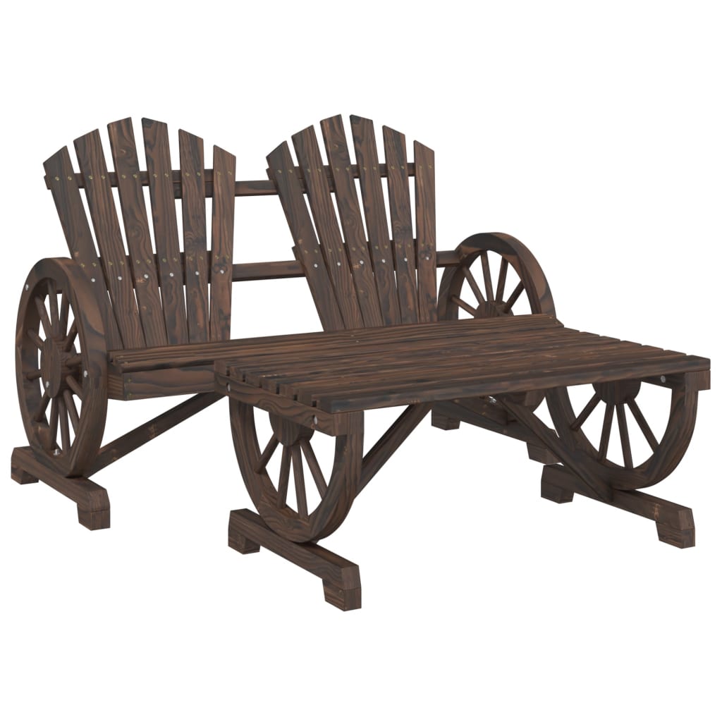 Garden Lounge Set | Burnt look wood | Solid fir wood | Large | Ergonomic