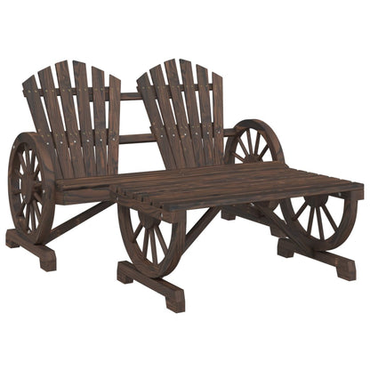 Garden Lounge Set | Burnt look wood | Solid fir wood | Large | Ergonomic