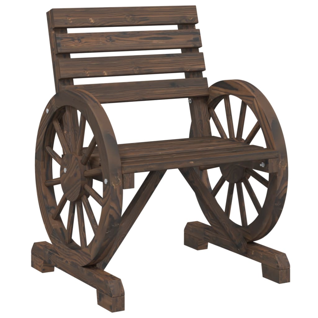 Garden Chair | Set of 2 | Burnt wood | Solid fir wood | Standard