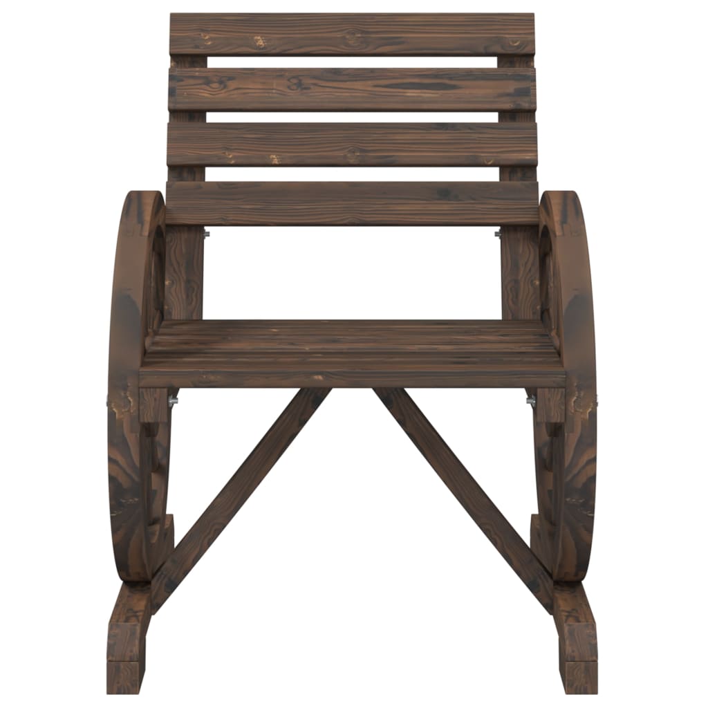 Garden Chair | Set of 2 | Burnt wood | Solid fir wood | Standard