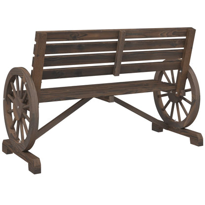Garden Bench | Burnt wood look | Solid fir wood | 2-seater | Durable