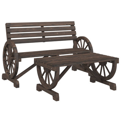 Garden Lounge Set | Burnt Wood | Solid fir wood | Two-piece set