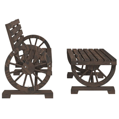 Garden Lounge Set | Burnt Wood | Solid fir wood | Two-piece set