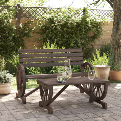 Garden Lounge Set | Burnt Wood | Solid fir wood | Two-piece set