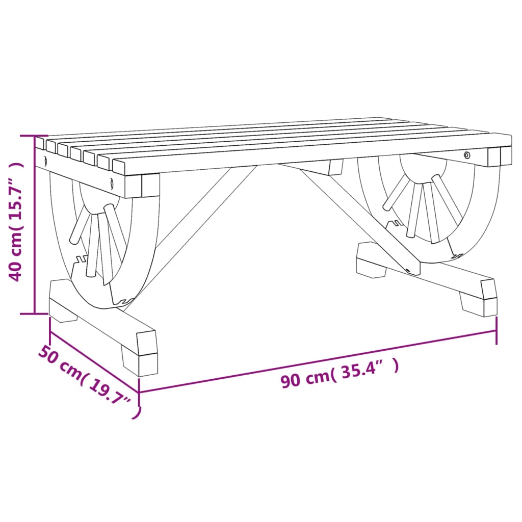 Garden Coffee Table 90x50x40 cm Solid Wood Fir