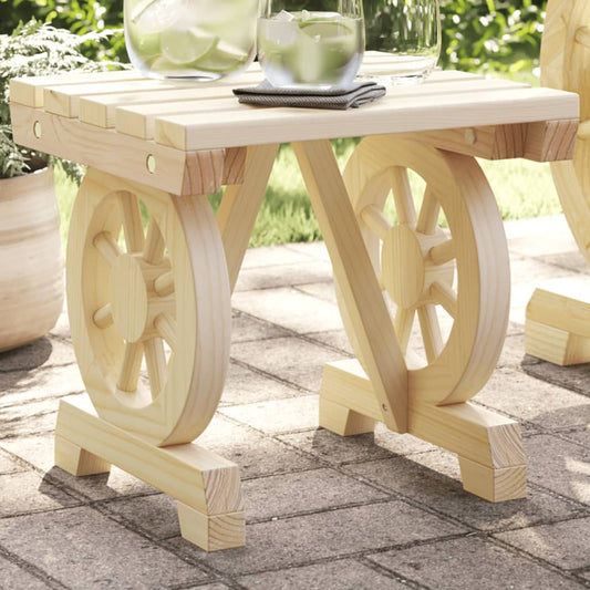 Garden Footstool | Natural Wood | Solid Fir Wood | 40x36.5x38.5 cm