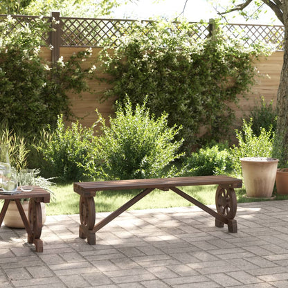 Garden Bench | Burnt Wood | Solid Fir Wood | 115 cm | Durable
