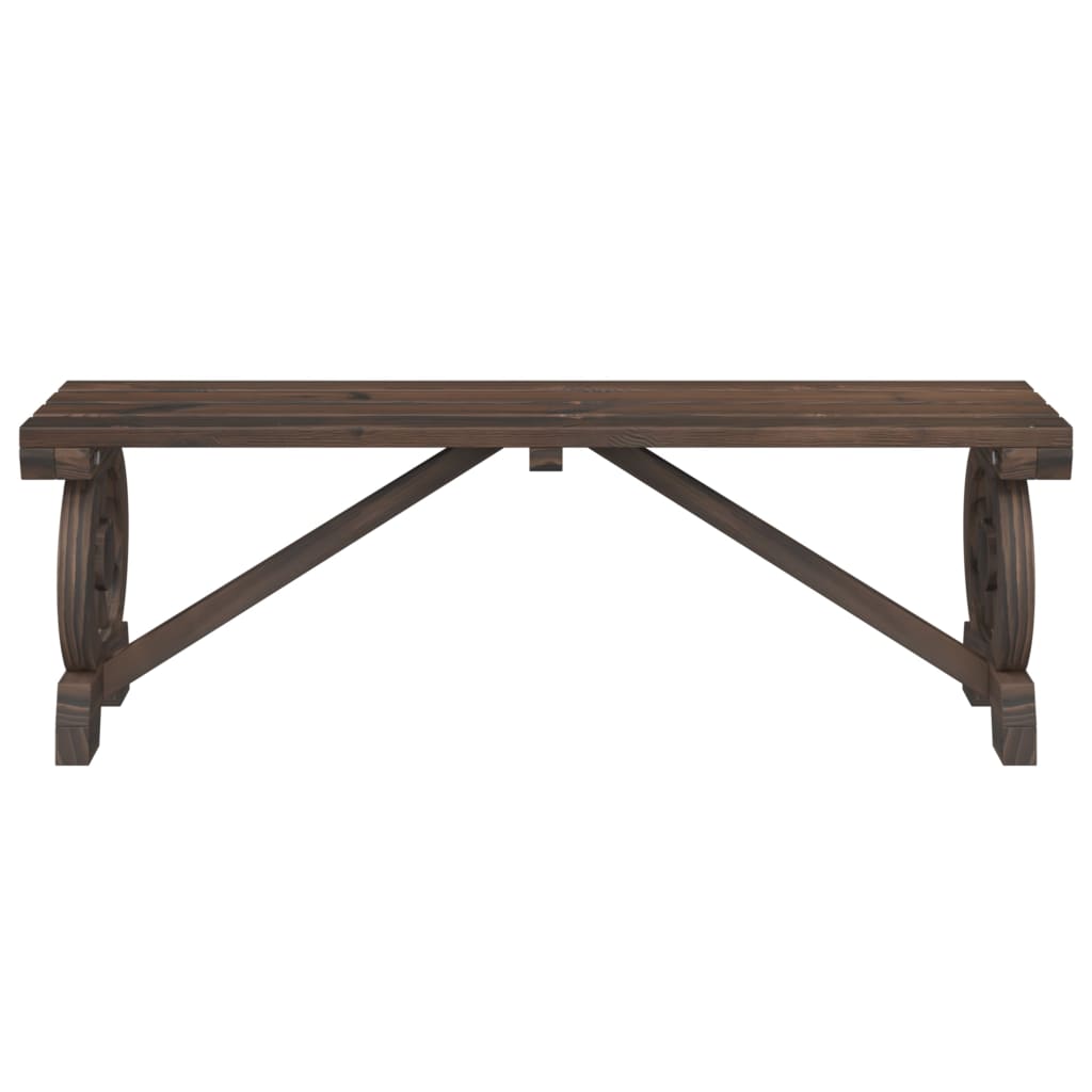 Garden Bench | Burnt Wood | Solid Fir Wood | 115 cm | Durable