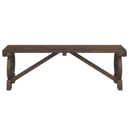 Garden Bench | Burnt Wood | Solid Fir Wood | 115 cm | Durable
