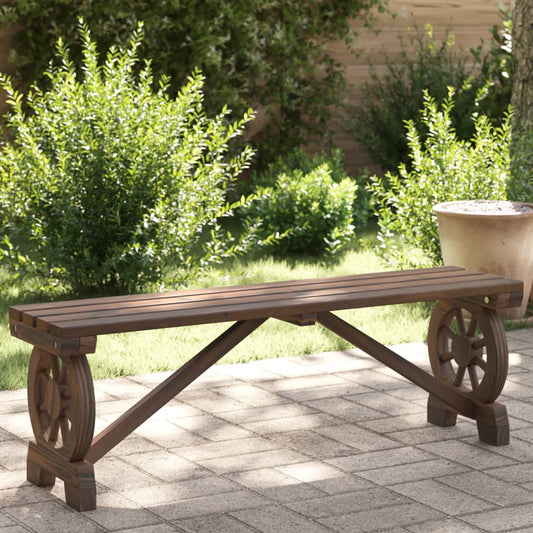 Garden Bench | Burnt Wood | Solid Fir Wood | 115 cm | Durable