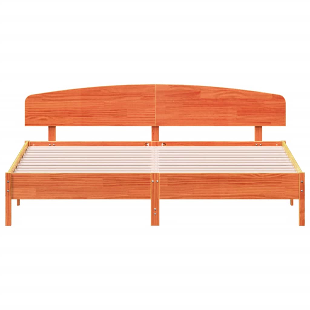Bed Frame without Mattress Wax Brown 180x200 cm Super King Solid Wood Pine