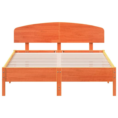 Bed Frame without Mattress Wax Brown 120x200 cm Solid Wood Pine