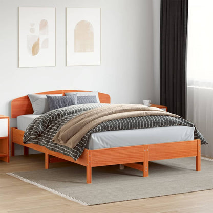 Bed Frame without Mattress Wax Brown 120x200 cm Solid Wood Pine