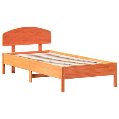 Bed Frame without Mattress Wax Brown 100x200 cm Solid Wood Pine