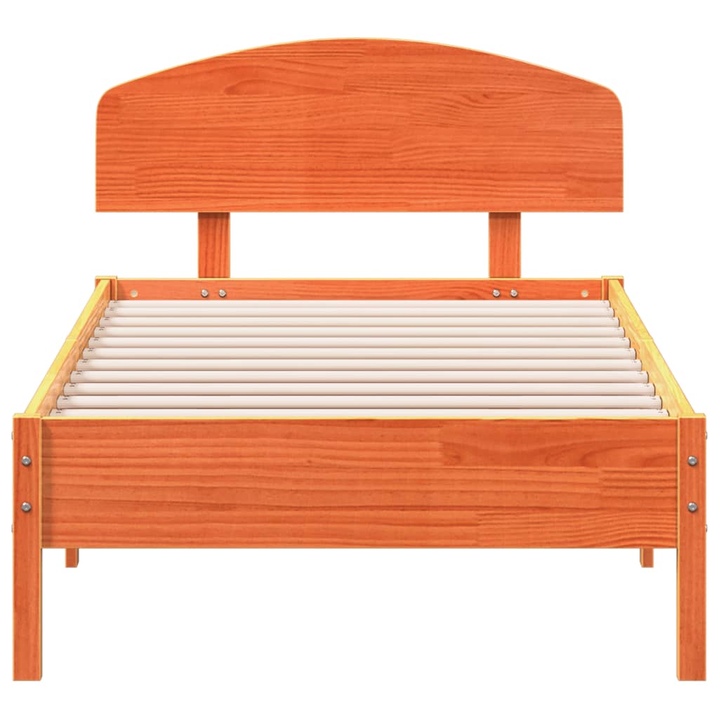 Bed Frame without Mattress Wax Brown 100x200 cm Solid Wood Pine