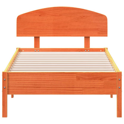 Bed Frame without Mattress Wax Brown 100x200 cm Solid Wood Pine