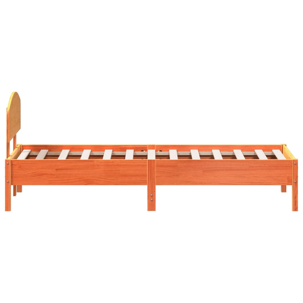 Bed Frame without Mattress Wax Brown 100x200 cm Solid Wood Pine