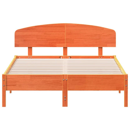 Bed Frame without Mattress Wax Brown 120x190 cm Small Double Solid Wood Pine
