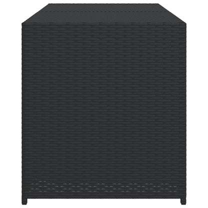 Garden Storage Box Black 283L Poly Rattan