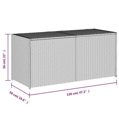 Garden Storage Box Grey 283L Poly Rattan