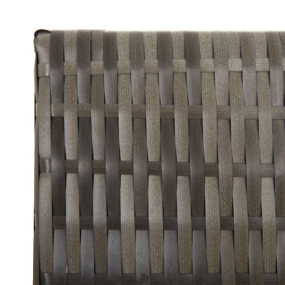 Room Divider 5 Panels Grey Poly Rattan