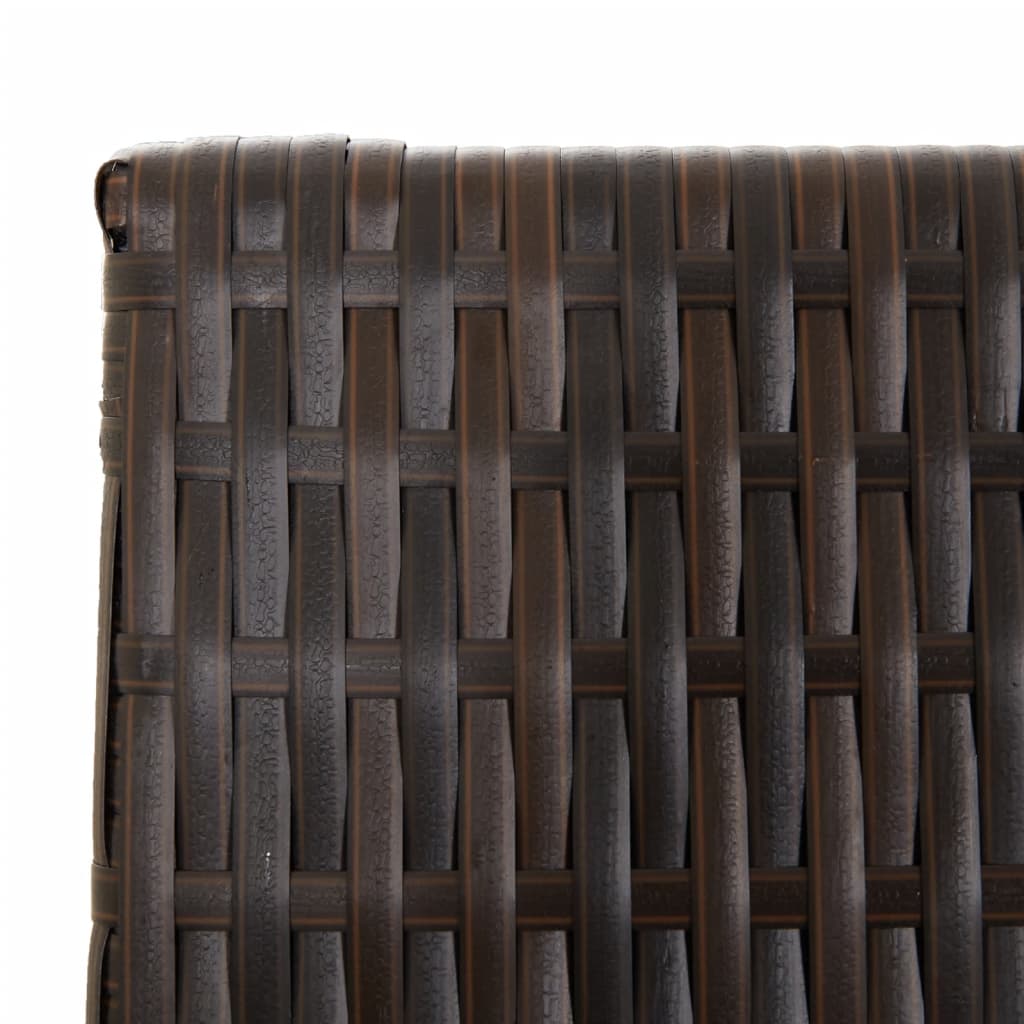 Room Divider 4 Panels Brown Poly Rattan