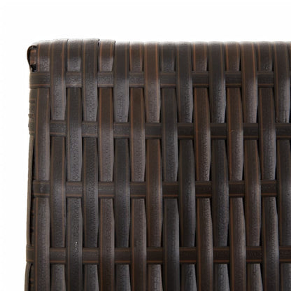 Room Divider 4 Panels Brown Poly Rattan