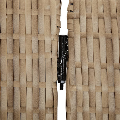 Room Divider 5 Panels Beige Poly Rattan