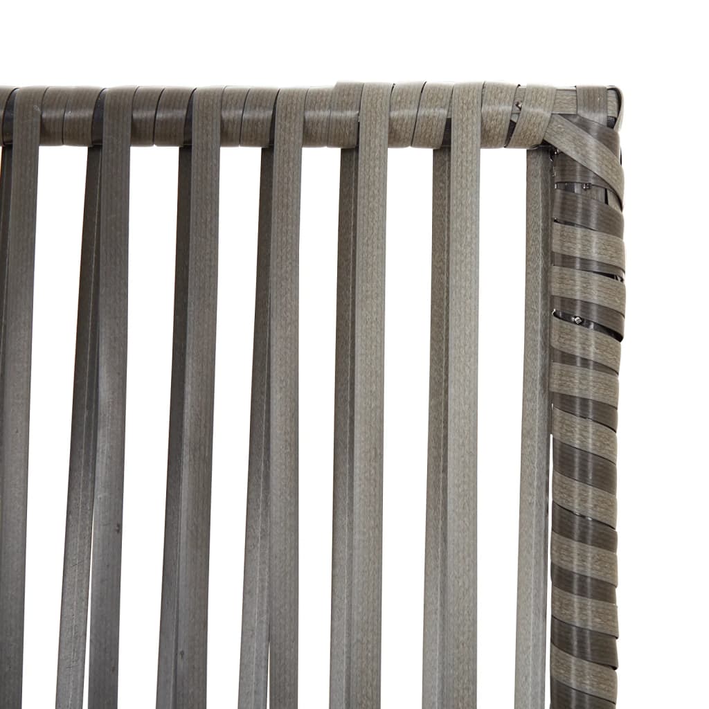Room Divider 4 Panels Grey Poly Rattan