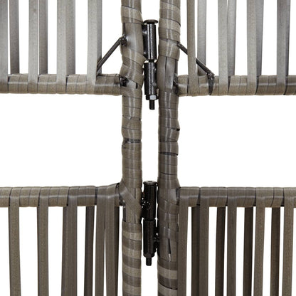 Room Divider 6 Panels Grey Poly Rattan