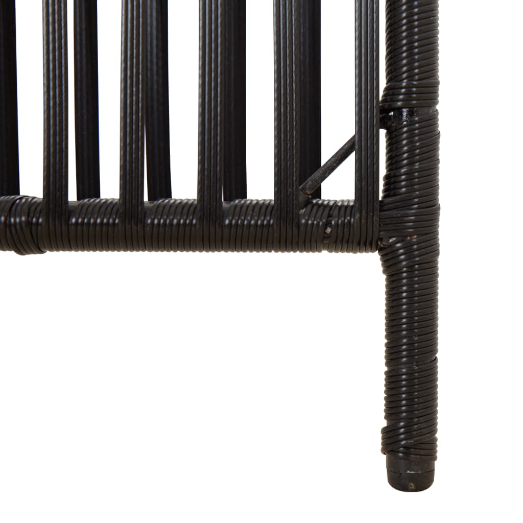 Room Divider 5 Panels Black Poly Rattan