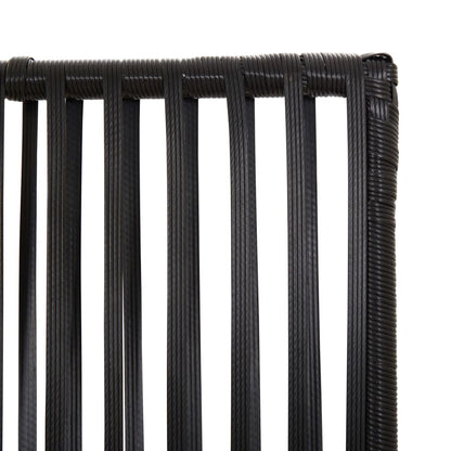 Room Divider 5 Panels Black Poly Rattan