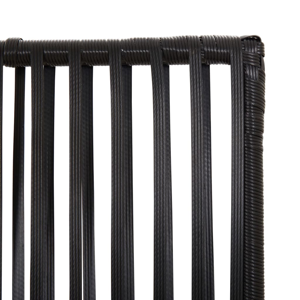 Room Divider 6 Panels Black Poly Rattan