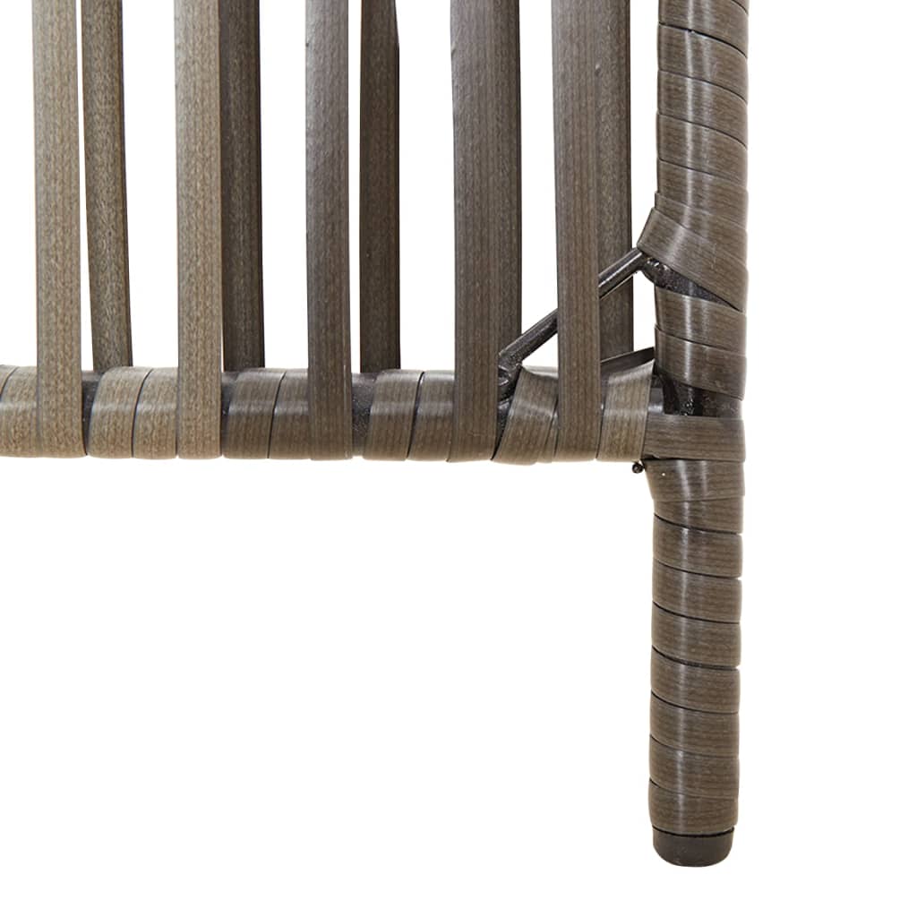 Room Divider 6 Panels Grey Poly Rattan