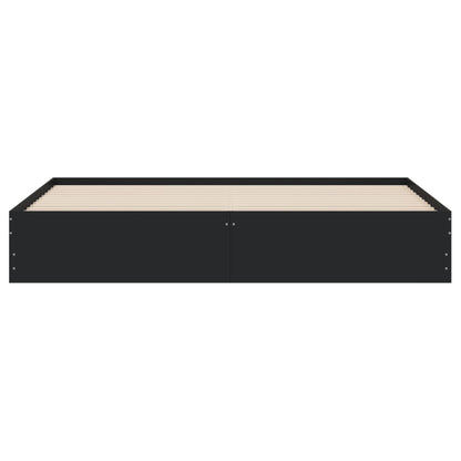 Bed Frame with Drawers without Mattress Black 200x200 cm