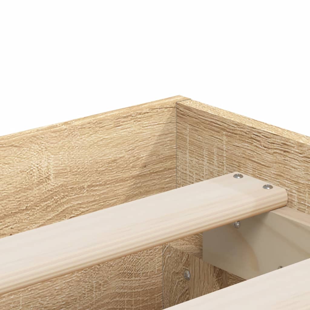 Bed Frame with Drawers without Mattress Sonoma Oak 180x200 cm Super King