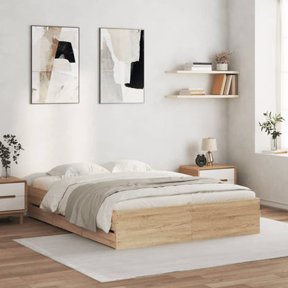 Bed Frame with Drawers without Mattress Sonoma Oak 140x200 cm