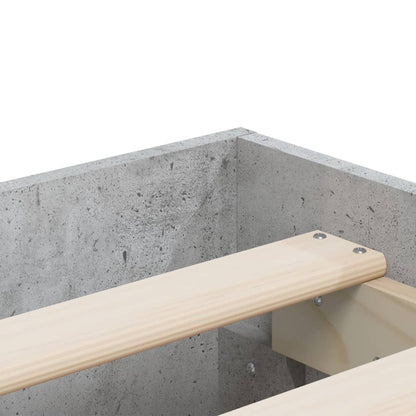 Bed Frame with Drawers without Mattress Concrete Grey 140x200 cm
