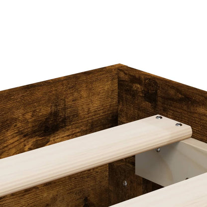 Bed Frame with Drawers without Mattress Smoked Oak 140x200 cm