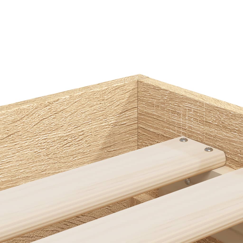 Bed Frame with Drawers without Mattress Sonoma Oak 100x200 cm