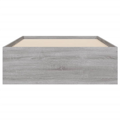 Bed Frame with Drawers without Mattress Grey Sonoma 100x200 cm