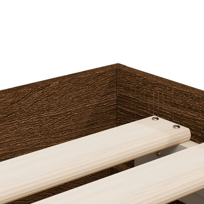 Bed Frame with Drawers without Mattress Brown Oak 90x200 cm