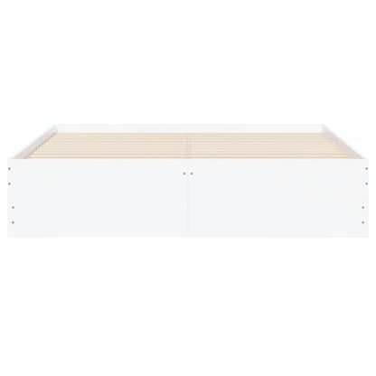 Bed Frame with Drawers without Mattress White 140x190 cm